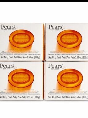 Pears Transparent Soap 4 Pack Pure & Gentle with Plant Oils 3.53 oz New